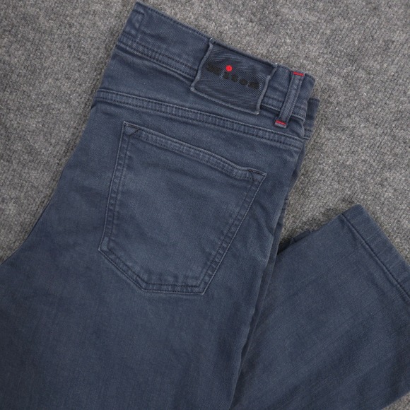 Kiton Jeans Mens 35 (34X27 Actual) Blue Slim Fit Stretch Trousers Made In Italy